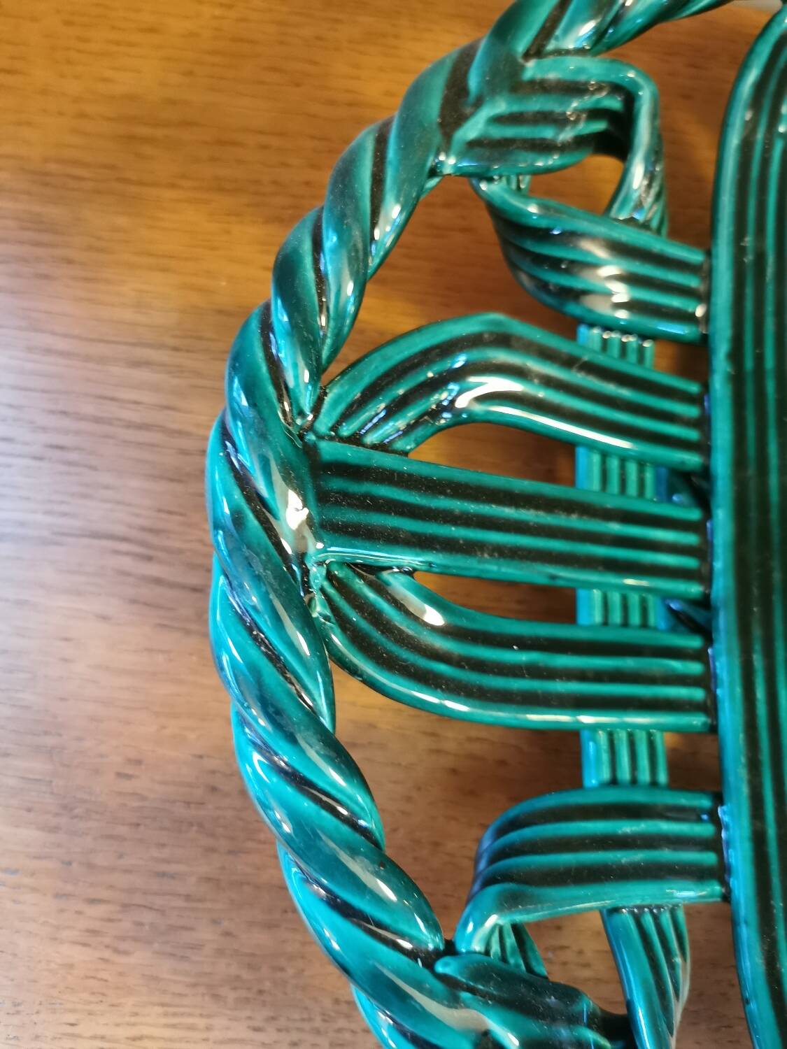 Vintage green braided slip cup