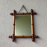 Wooden barber mirror turned art deco bamboo style