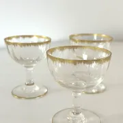 Liqueur Glasses, Vintage French Set of 6 – Gold Rimmed Stemware