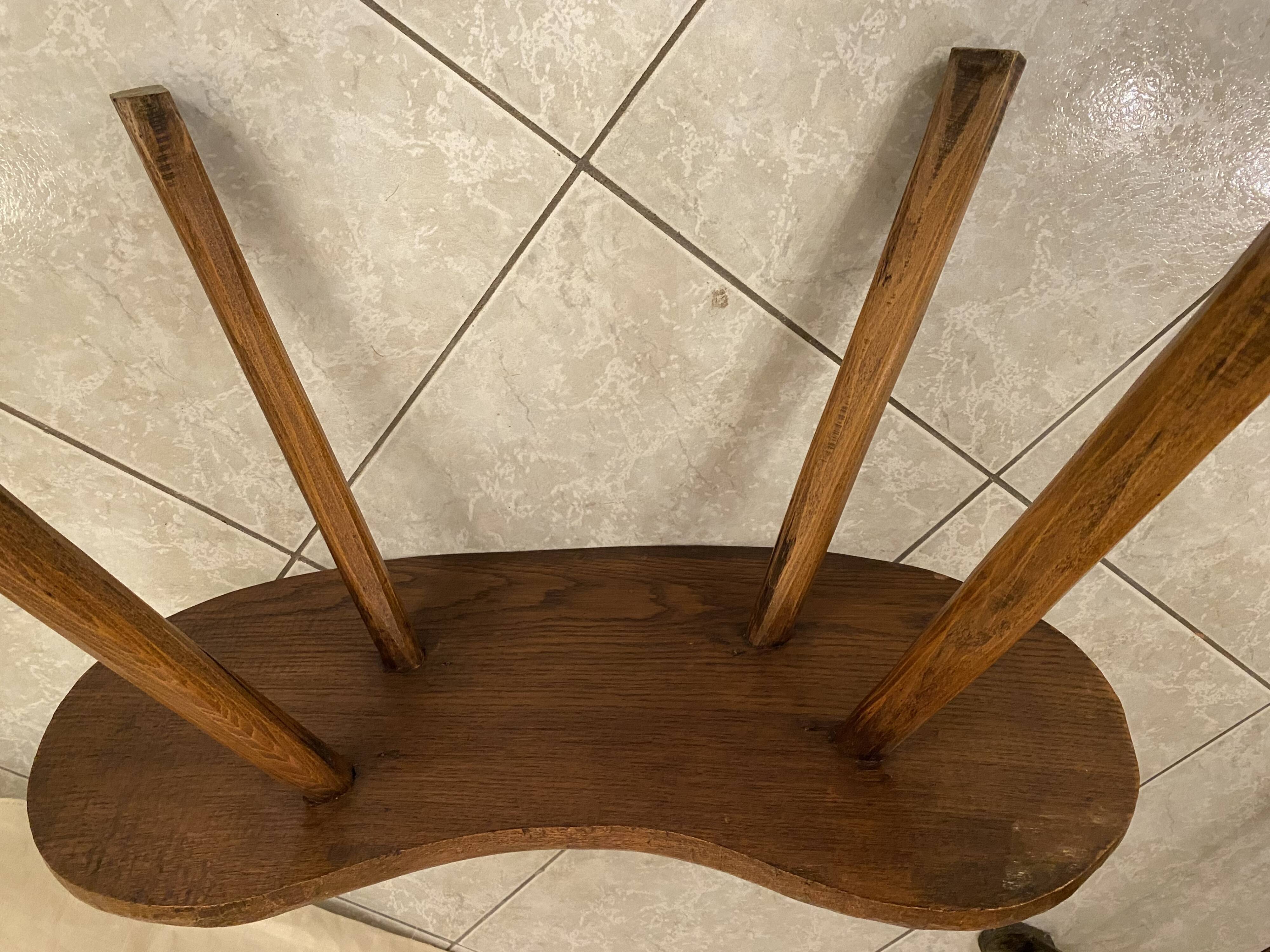 Small brutalist solid wood bench