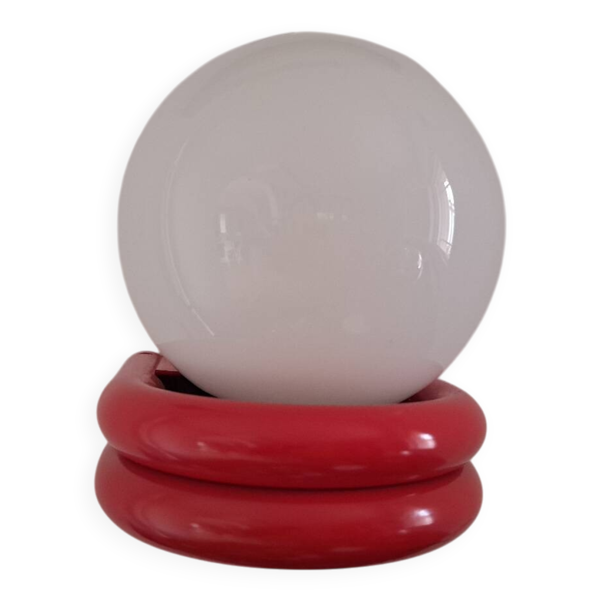 Red metal globe wall light