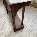 Oak console with white marble top 1970