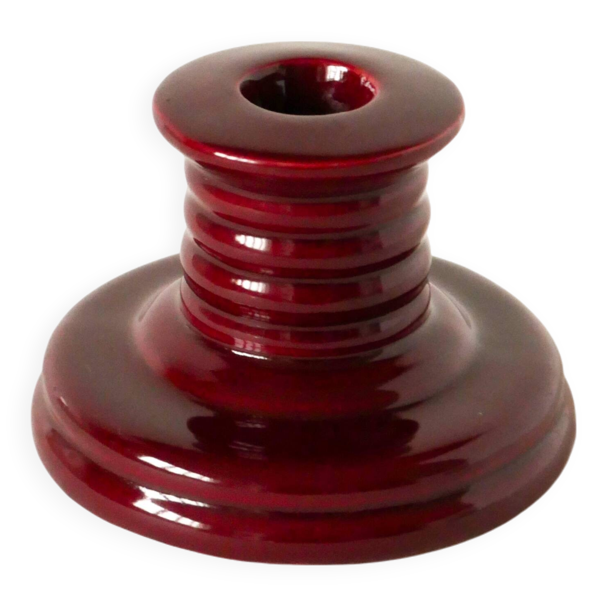 Ceramic candle holder, Bordeaux, Vallauris style, 1960