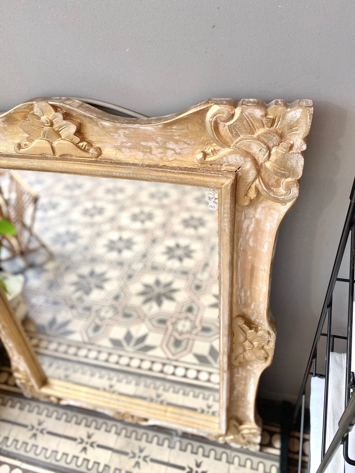 Large gilded wooden mirror