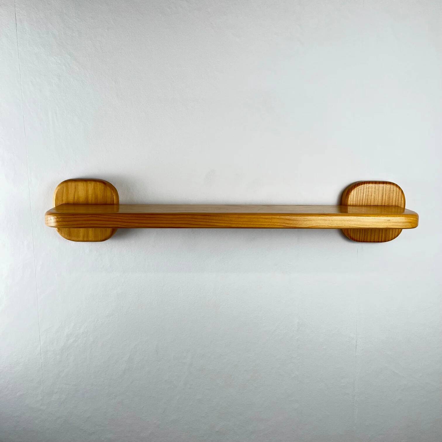 Minimalist pine shelf, 1970/80, square bracket