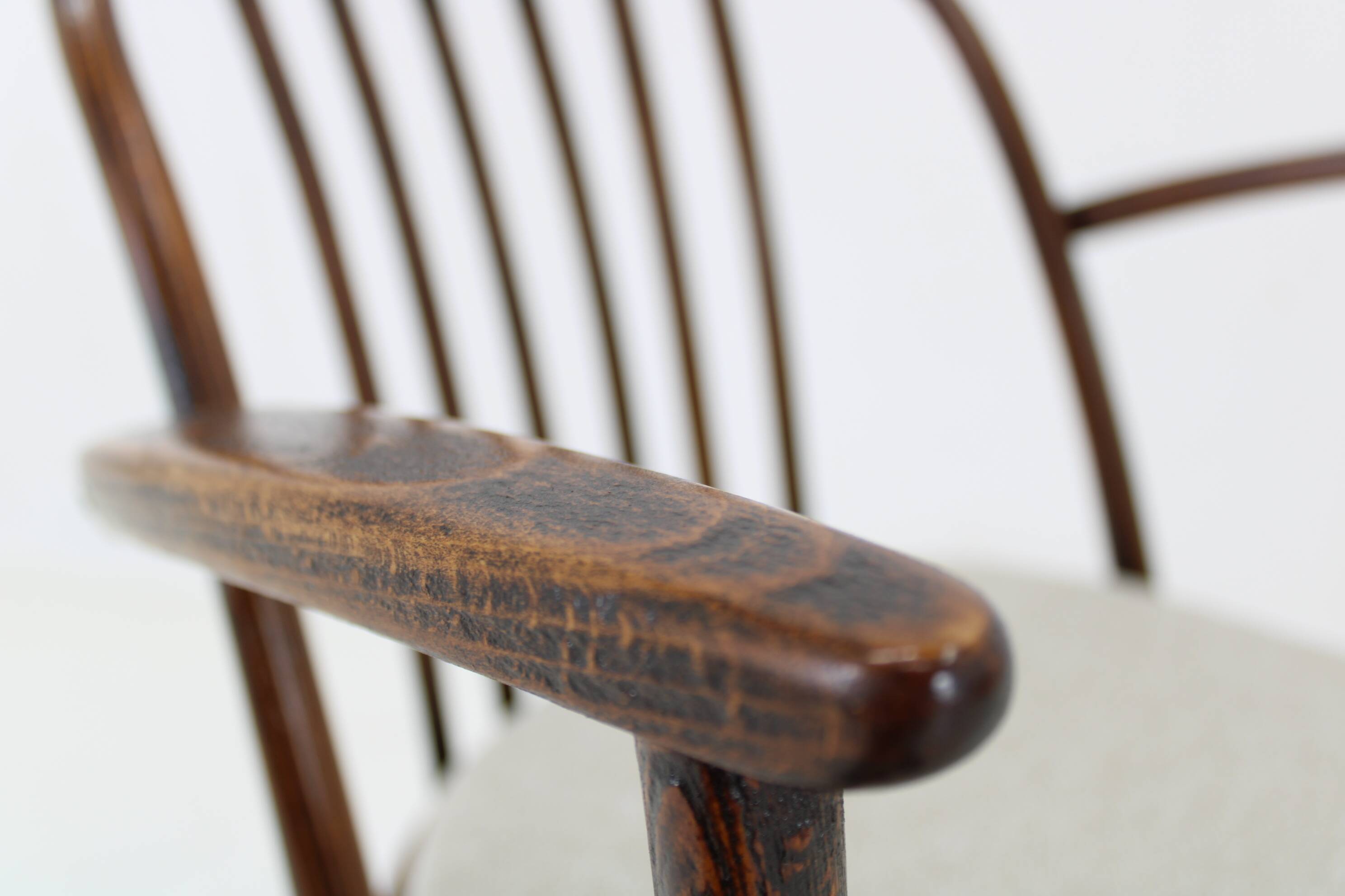 1960s Antonin Suman Set of Six Beech Dining Chairs, Restored