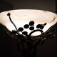 Edgar Brandt style Art Deco floor lamp in wrought iron with alabaster cup