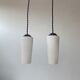 Paire d’anciennes suspensions coniques en opaline vintage