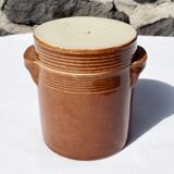 Trio de pots en grès avec couvercles