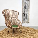 Vintage rattan lounge chair
