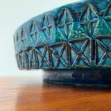 Large blue pottery bowl Rimini by Aldo Londi for Bitossi, Italy, 1960s.