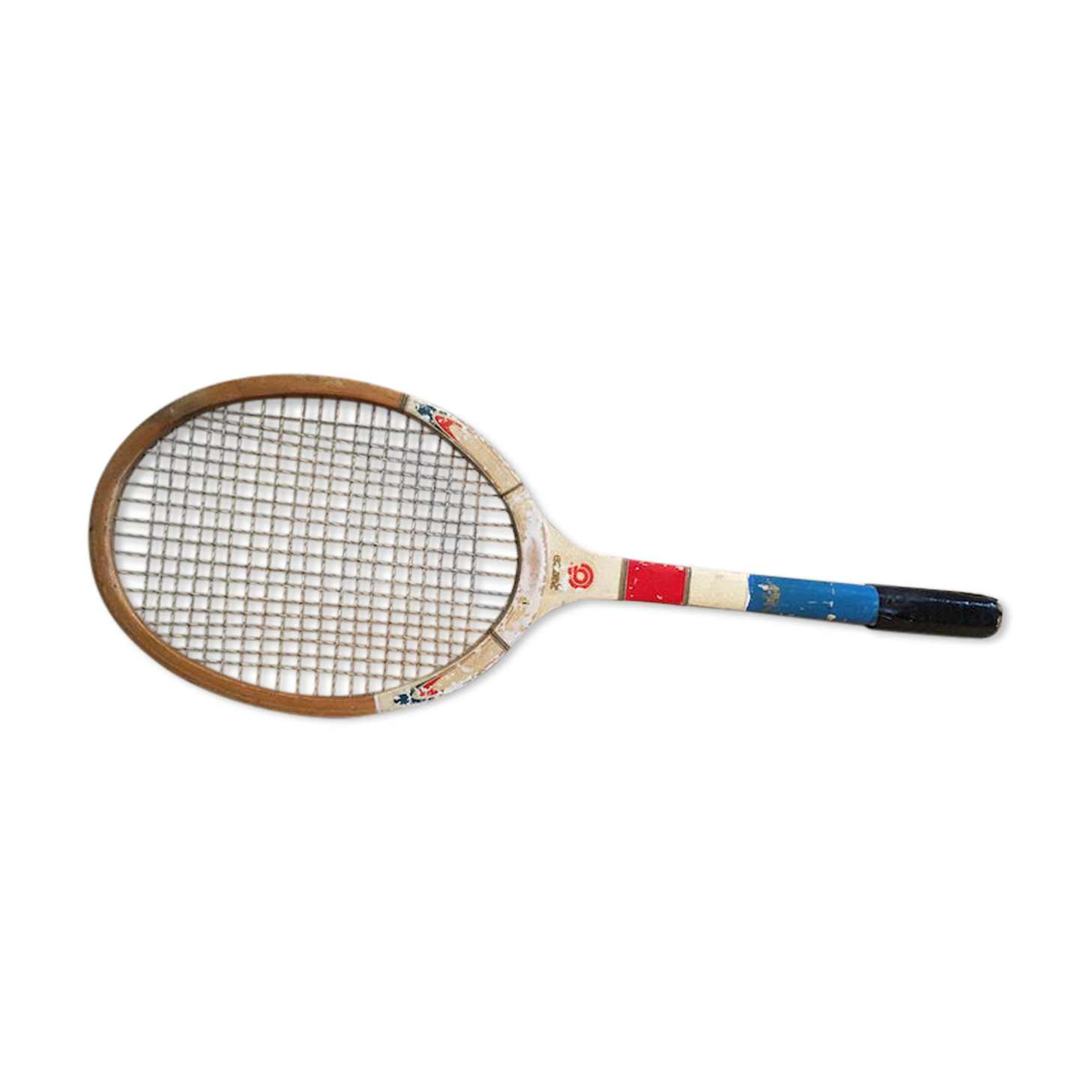 Old wooden tennis racket