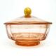 Art Deco bonbonniere, rosalin crystal, Moser, Czechoslovakia, 1930s