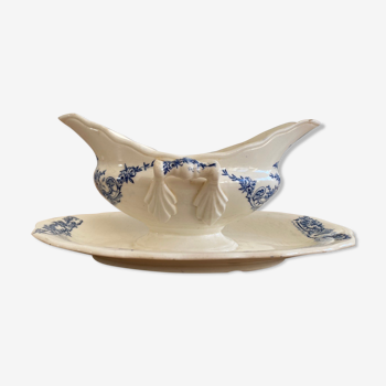 Blue iron earth gravy boat