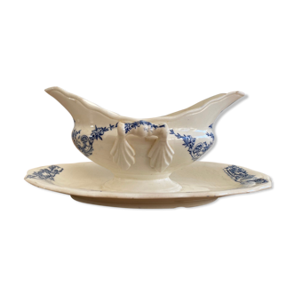 Blue iron earth gravy boat