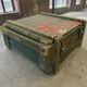 Vintage green wooden industrial box / chest / military crate