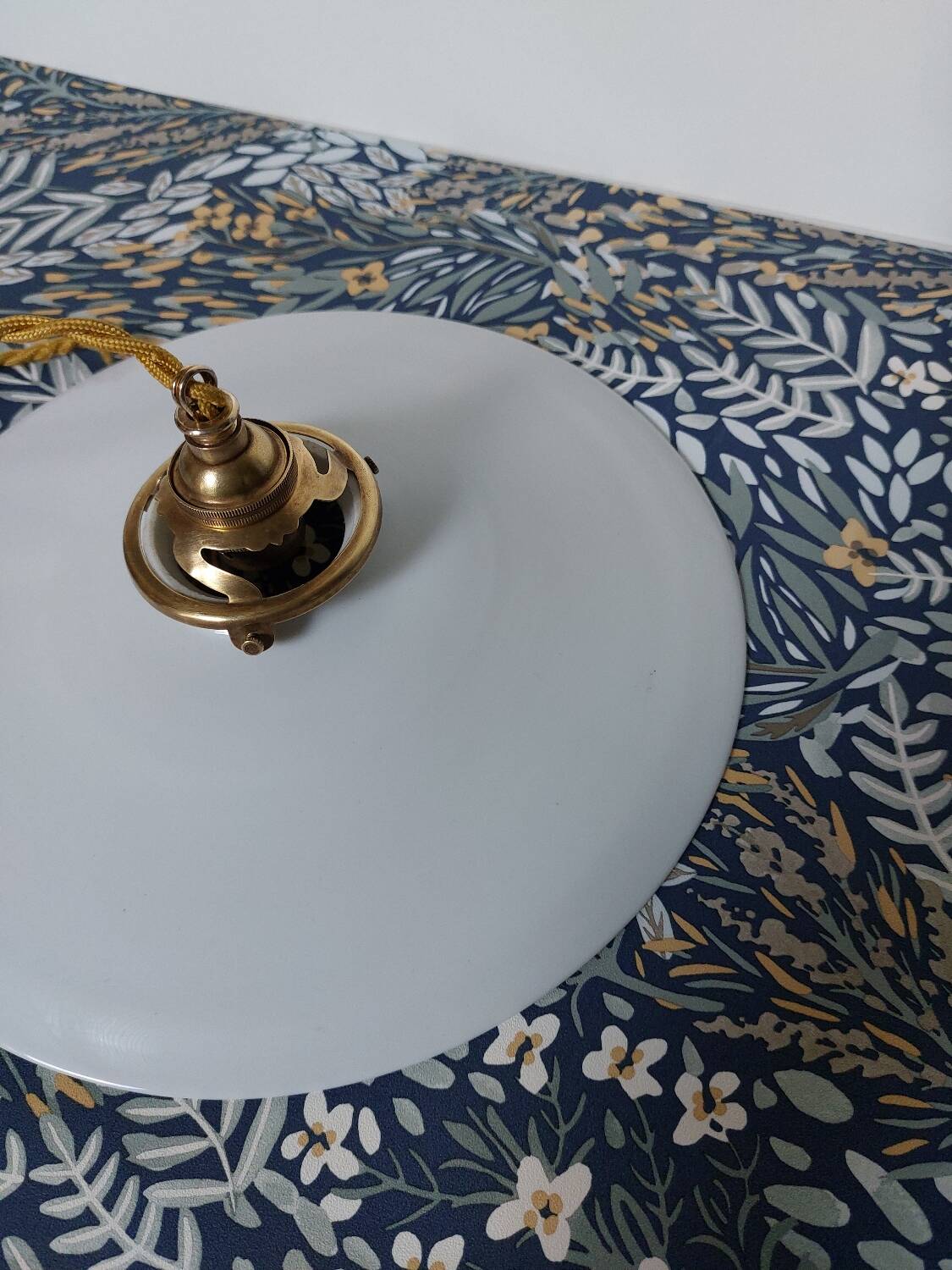 Original white opaline pendant light