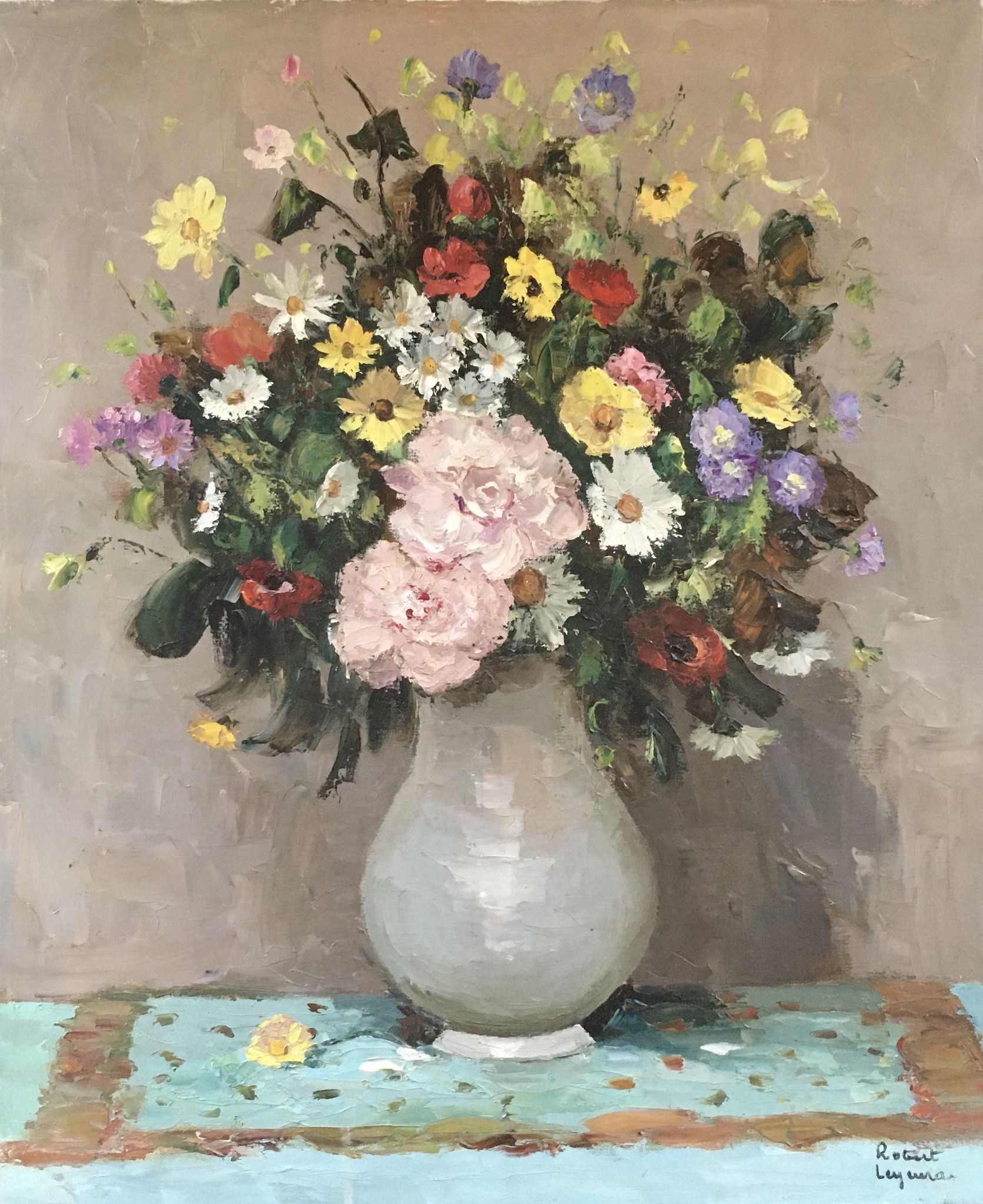 Tableau bouquet de fleurs des champs