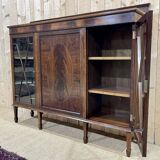 English 3-door mahogany bookcase from the 1950s