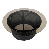 Rattan coffee table and smoked glass