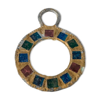 Vintage lead and talosel mirror by Iréna Jaworska 70s