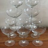 10 glass engraved glass champagne cup, 2 sizes