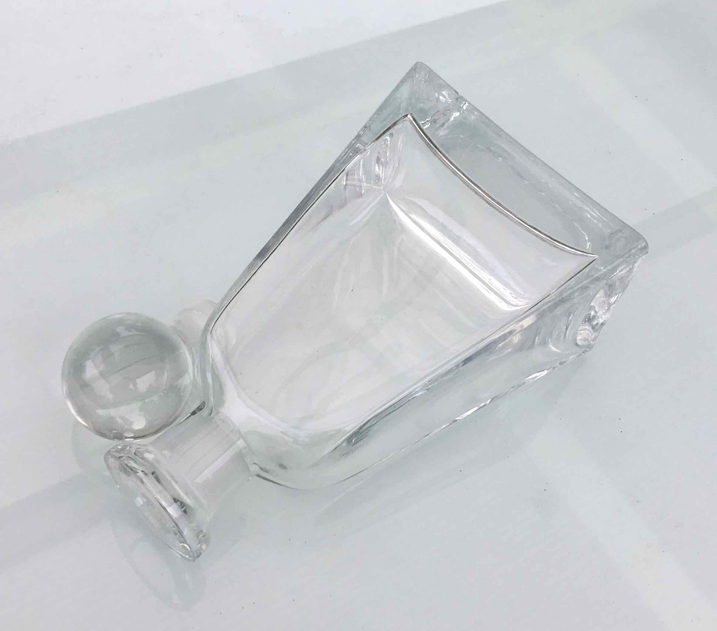 Thick glass carafe bottle 80s