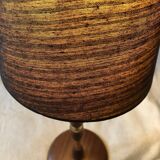 Teak and brass table lamp 60s