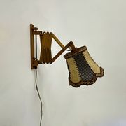 Vintage teak scissors wall lamp , 1960s