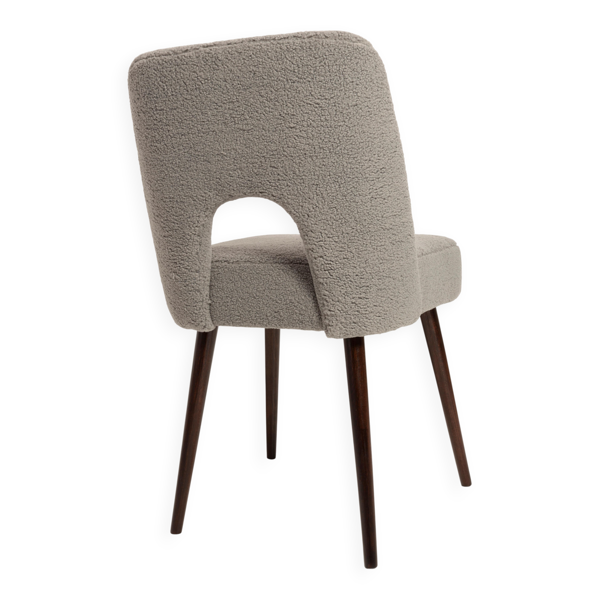 'Shell' Chair in Grey Boucle, Europe, 1960s