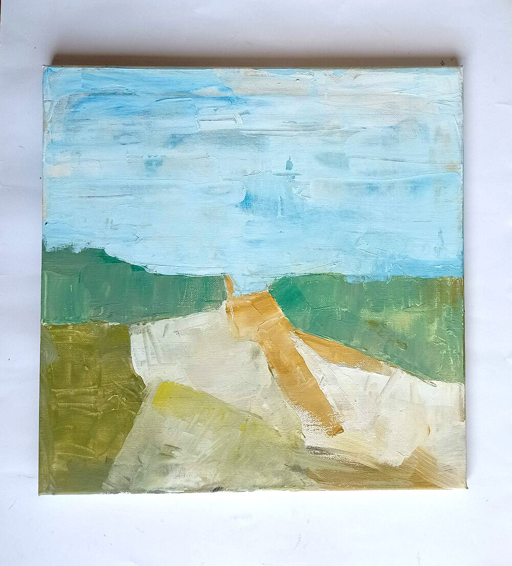 Modern painting - abstract Mediterranean landscape