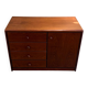 Chest of drawers, buffet with 3 drawers, 1 door in dark wood, France 1982