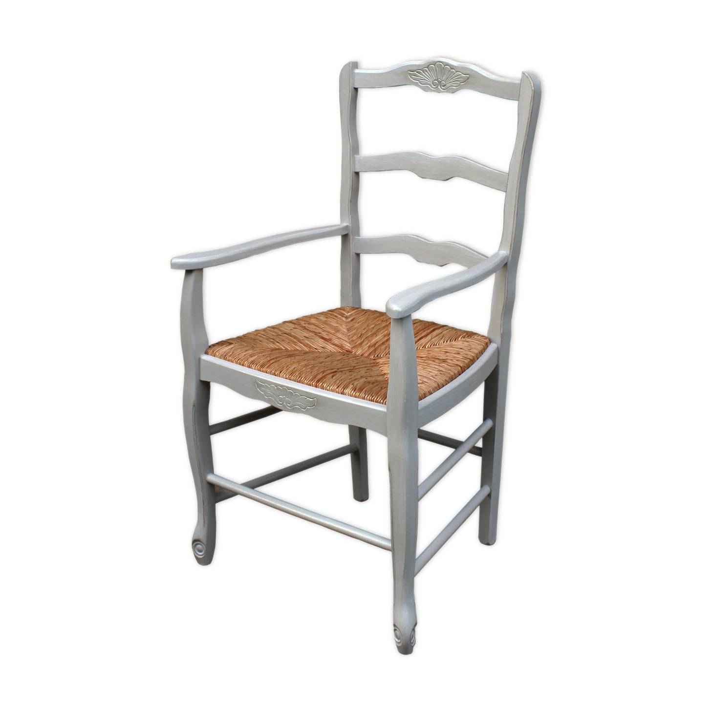 Fauteuil provençal paillé campagne chic