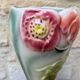 Antique large slipware vase decorated with anemones, Saint Clément, H30cm.