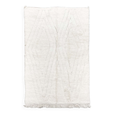 Berber carpet beni ouarain unbleached plain with large diamonds engraved 254x157m