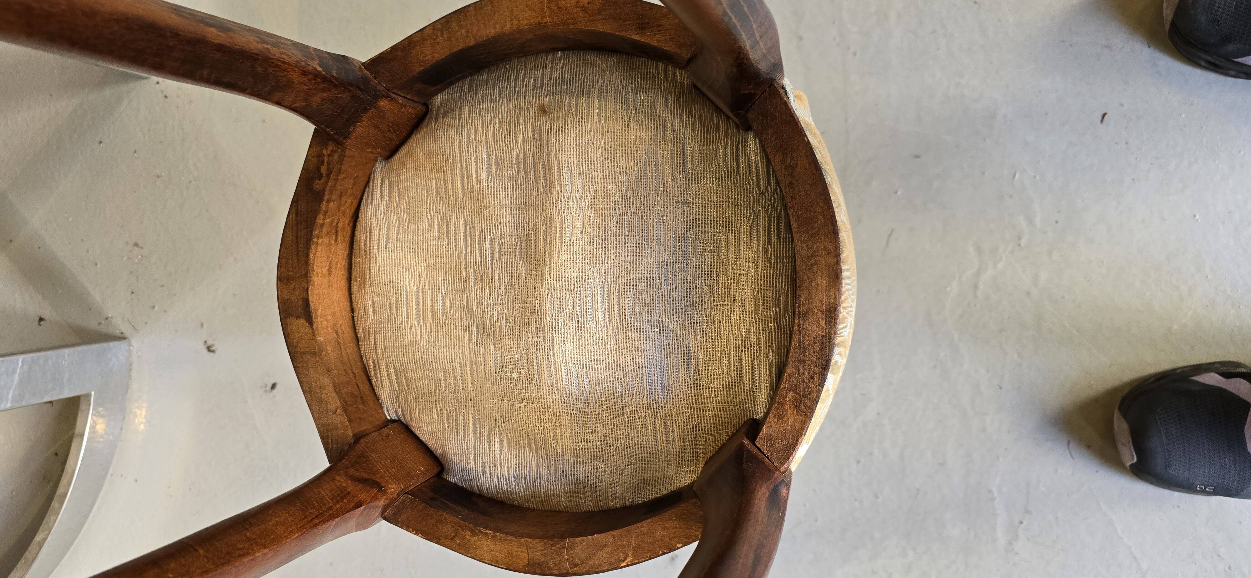 Louis XV style stool in cherry wood and tapestry