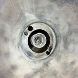 Grey industrial aluminium pendant lamp from polam wilkasy, 1960s