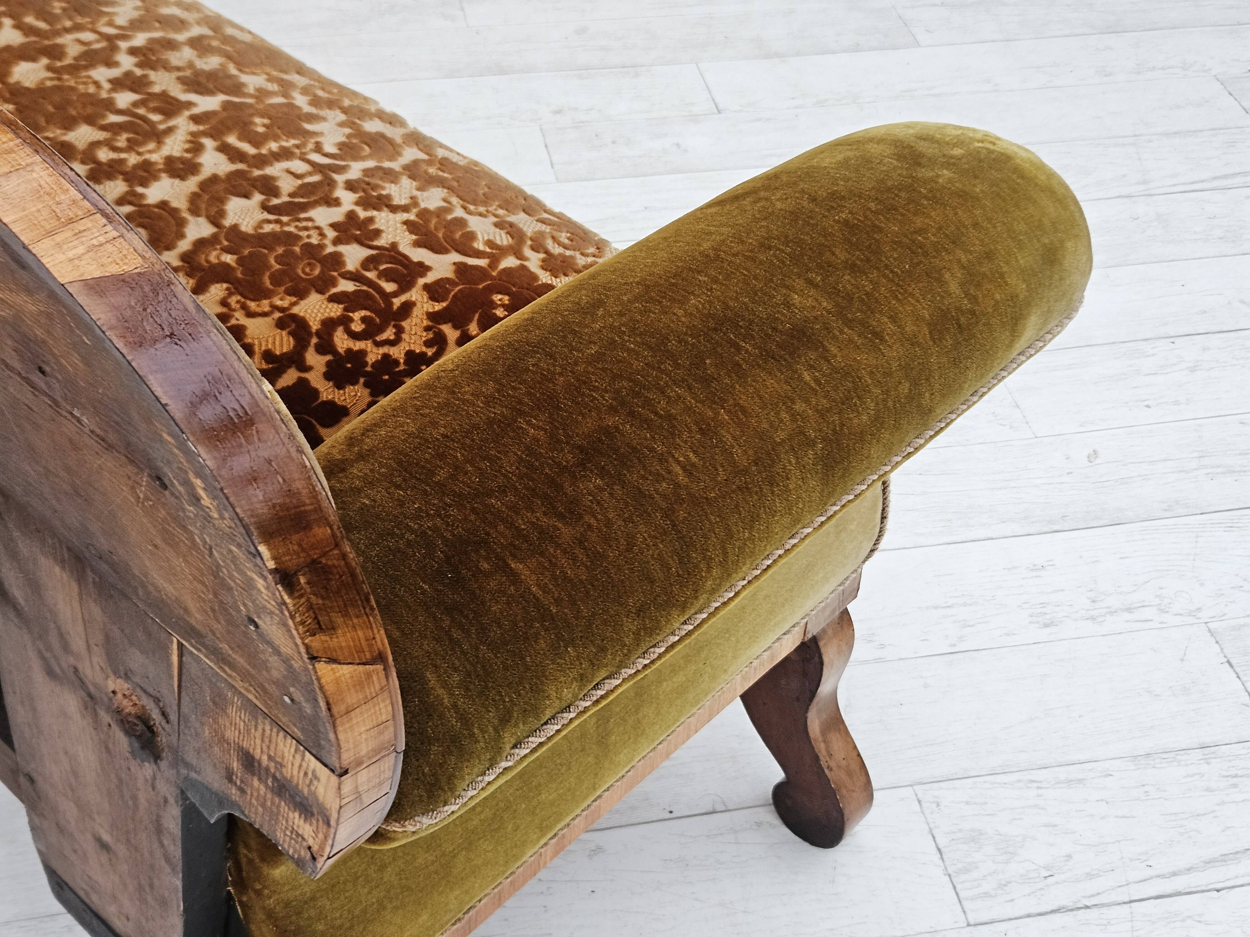 Années 1930, canapé danois 2 places, bois de frêne, état d'origine.