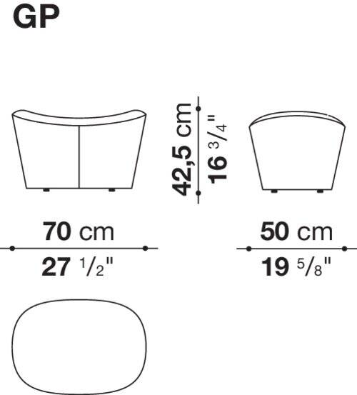 Fauteuil Grande Papilio et pouf B&B Italia