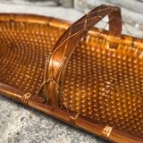 Vintage picking basket in braided wicker