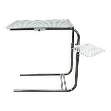 "L'Adap-Table" modular serving trolley in perforated metal and chrome