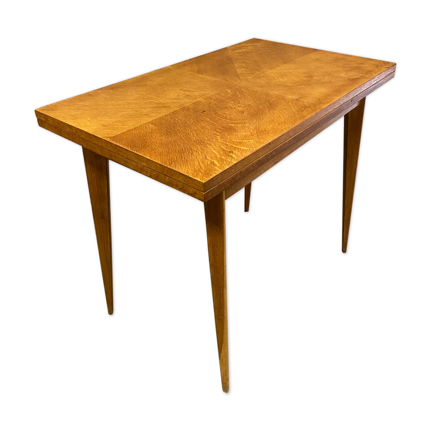 Vintage table oak feet compass