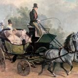 La Calèche émail Sur Cuivre Horace Vernet