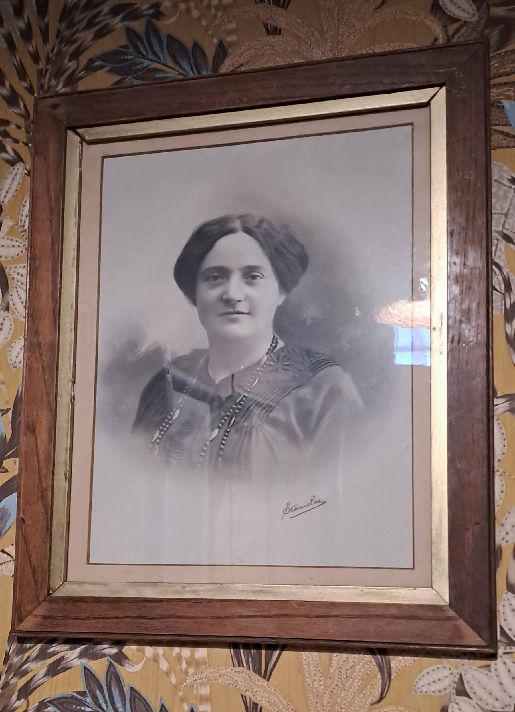 Lot of 2 victorian couple photo frames portrait ancestor painting woman and man xix france