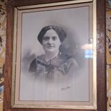 Lot of 2 victorian couple photo frames portrait ancestor painting woman and man xix france