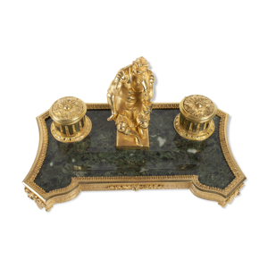 Encrier en bronze doré