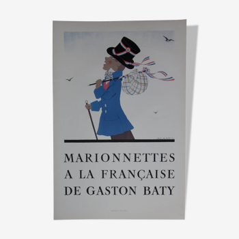 Marionnettes Gaston Baty-Affiche Mourlot, lithographie originale.