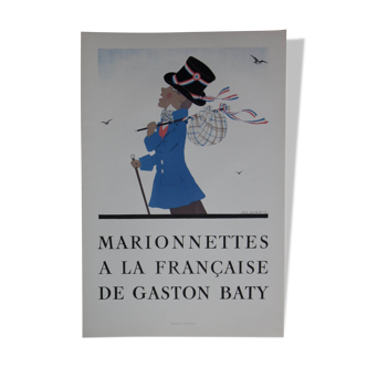 Marionnettes Gaston Baty-Affiche Mourlot, lithographie originale.