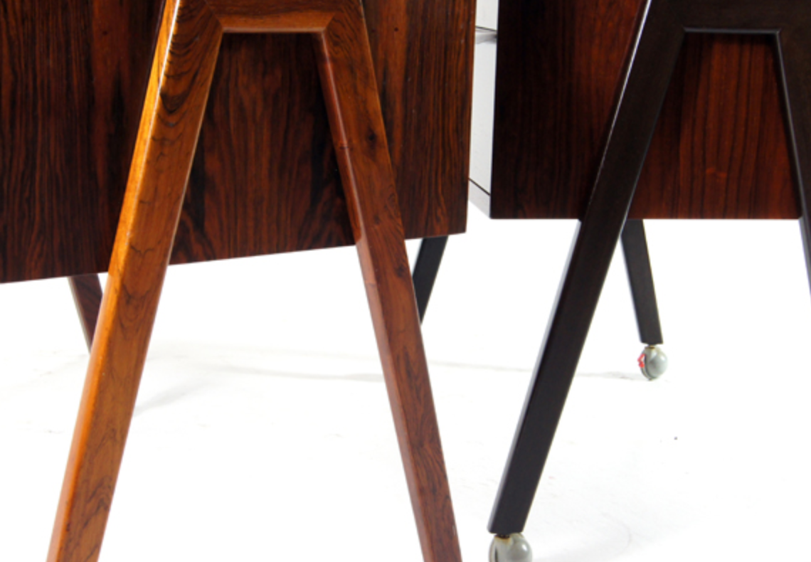 Pair of vintage Danish retro bedside tables in rosewood 60s 70s