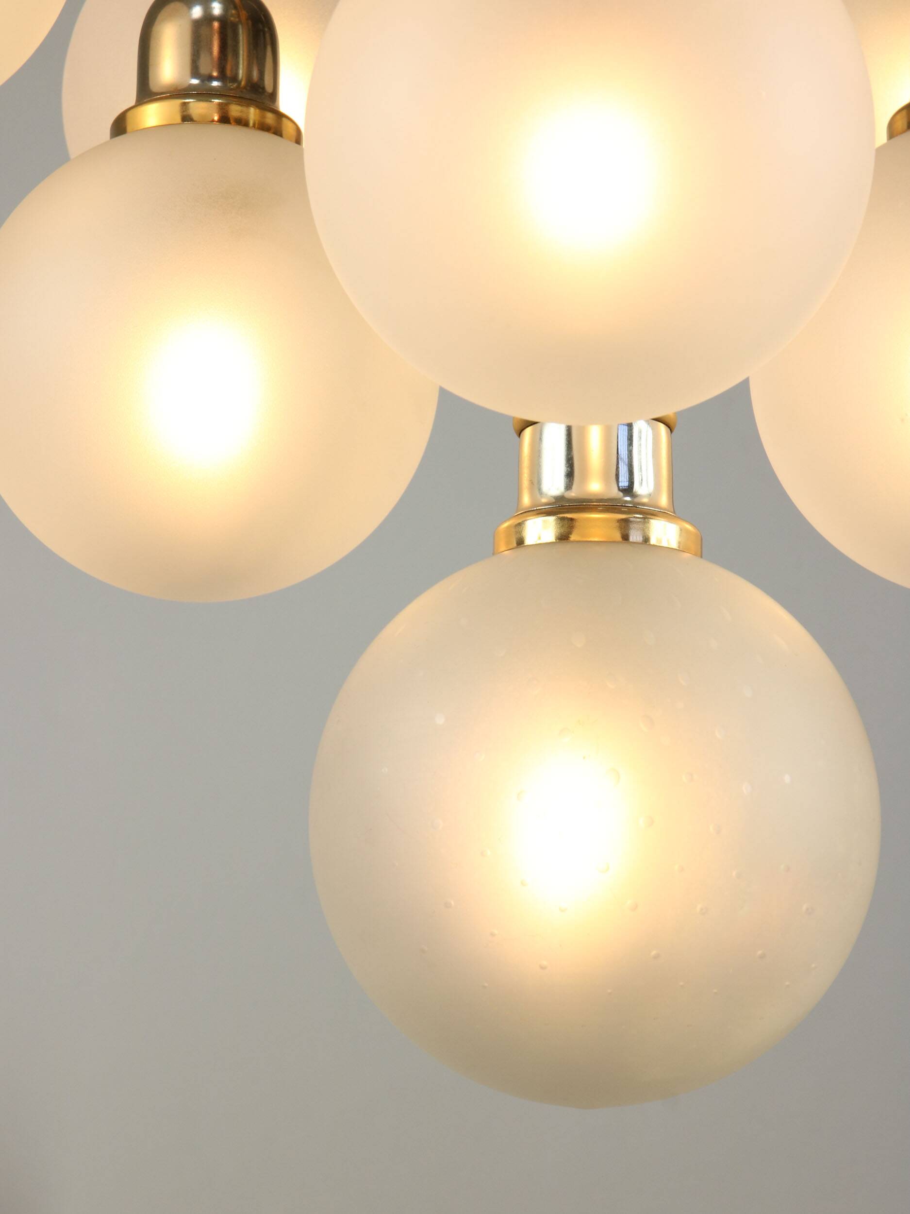 Vintage Orion Brass Ball Chandelier: Mid-Century Modern Sputnik Lighting
